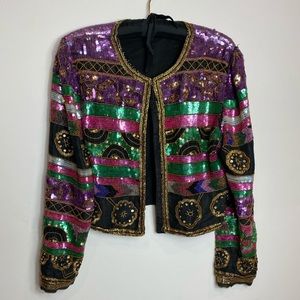 Fully sequined cocktail jacket